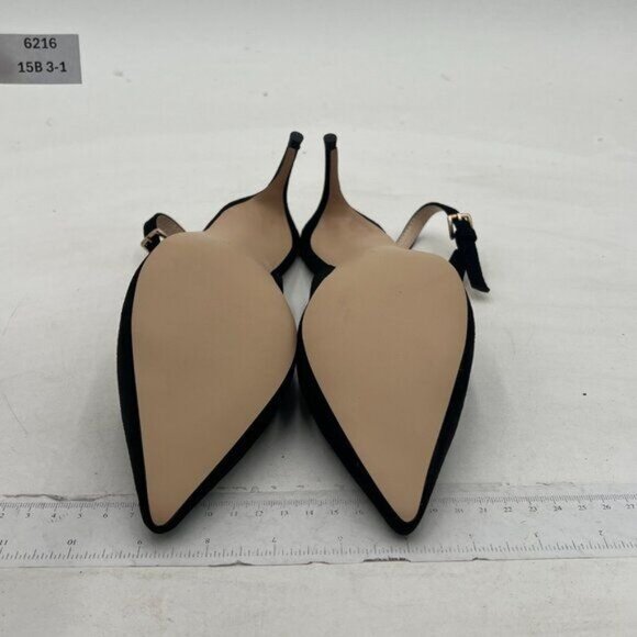 FSJ Women Classic Slingback Pumps Mid Heels Sandal Pointy Toe - Picture 7 of 8